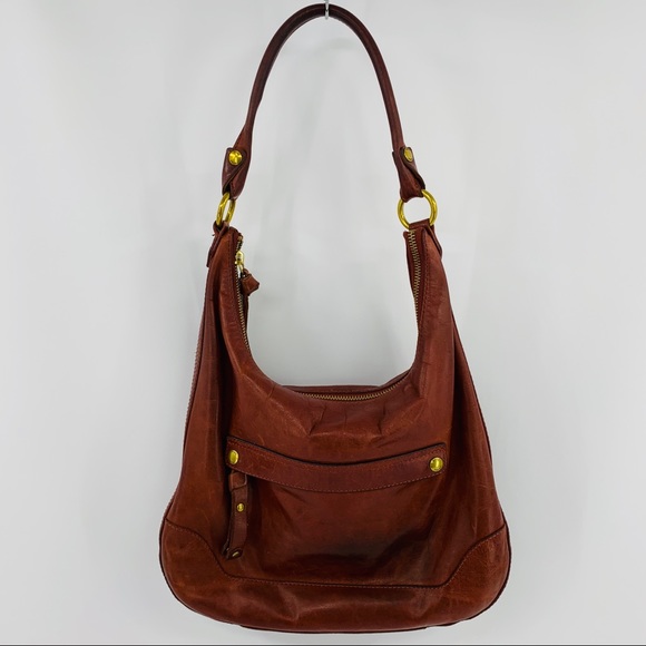 Frye Handbags - Frye Red Brown Leather Shoulder Bag